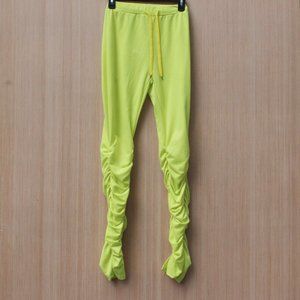 Women's Stack Bright Green Leggings Joggers Small